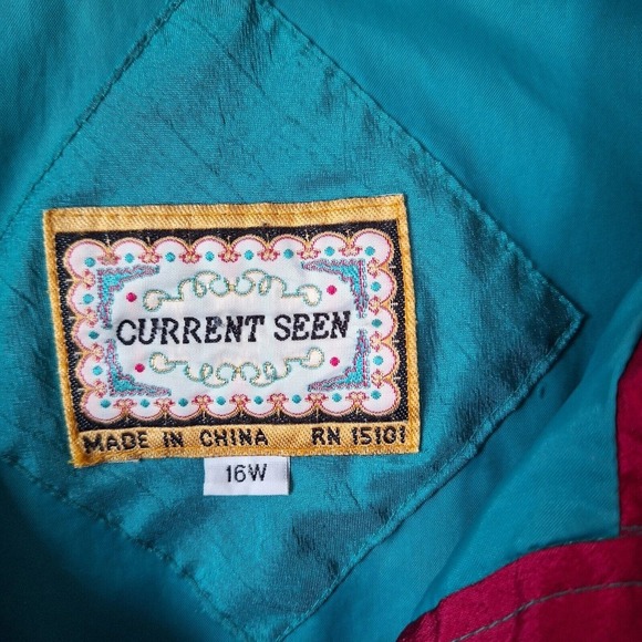 Vintage 80s/90s Retro Bright Teal Windbreaker Women Size 16W - Picture 9 of 10